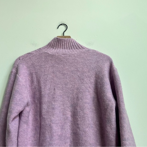 New GAP Airy Oversized Cable-Knit Mockneck Sweater Purple Rain XS Preppy Luxury - Picture 14 of 15
